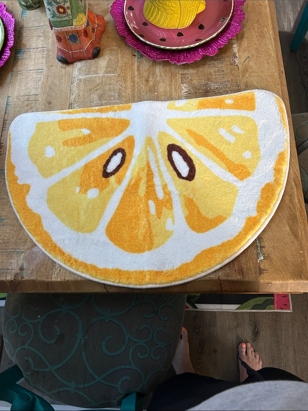 Yellow Lemon Slice Decorative Bath Mat - Brand: